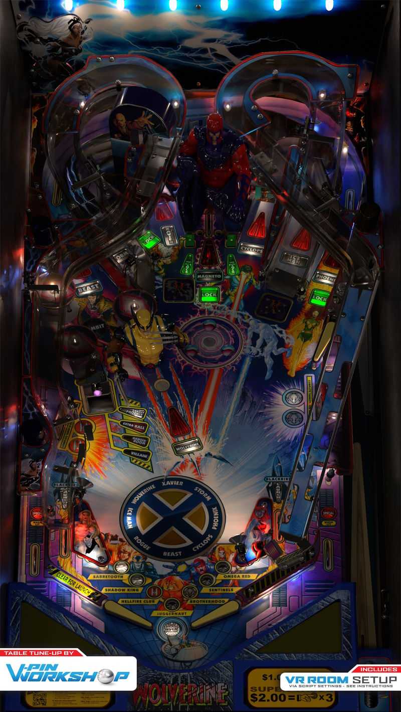 Top-down view of X-Men playfield